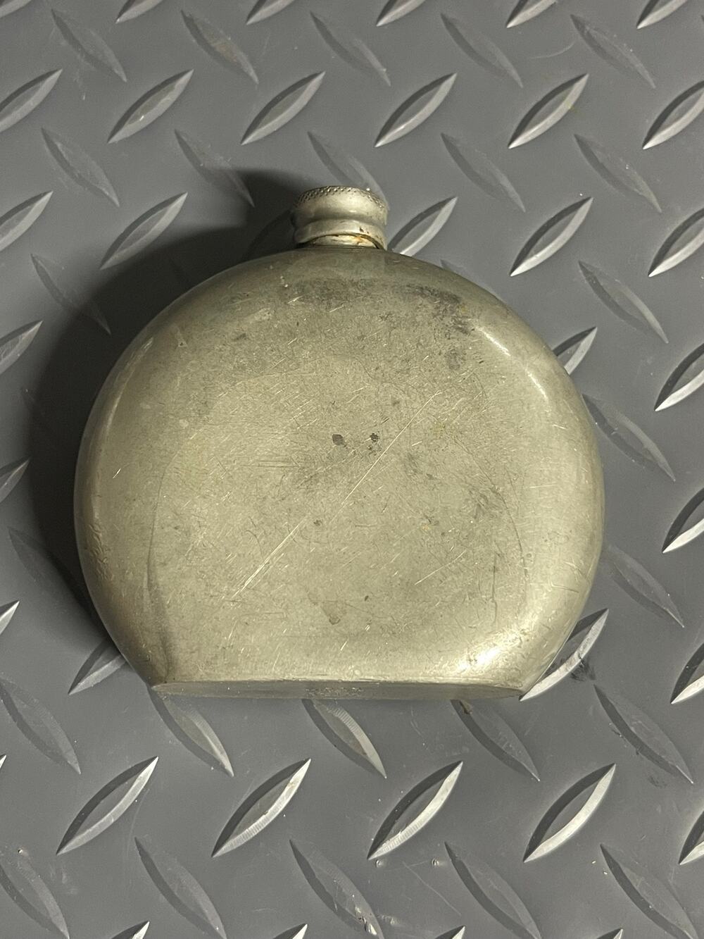Vintage pewter flask silver